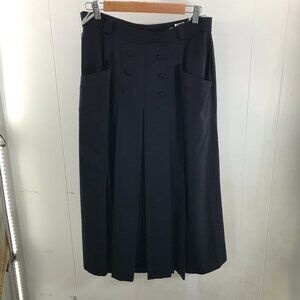 vintage Ravens navy wool blend sailor style pleated academia midi skirt size 14